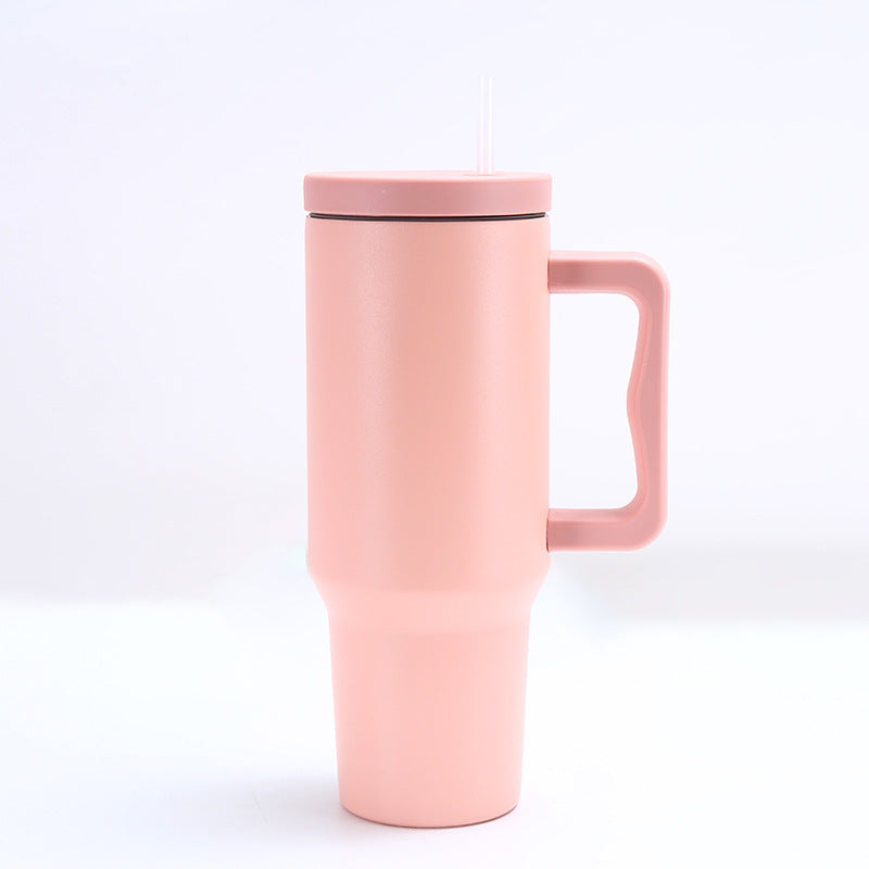 Wholesale 304 stainless steel 40oz ice cup car handle straw thermos cup